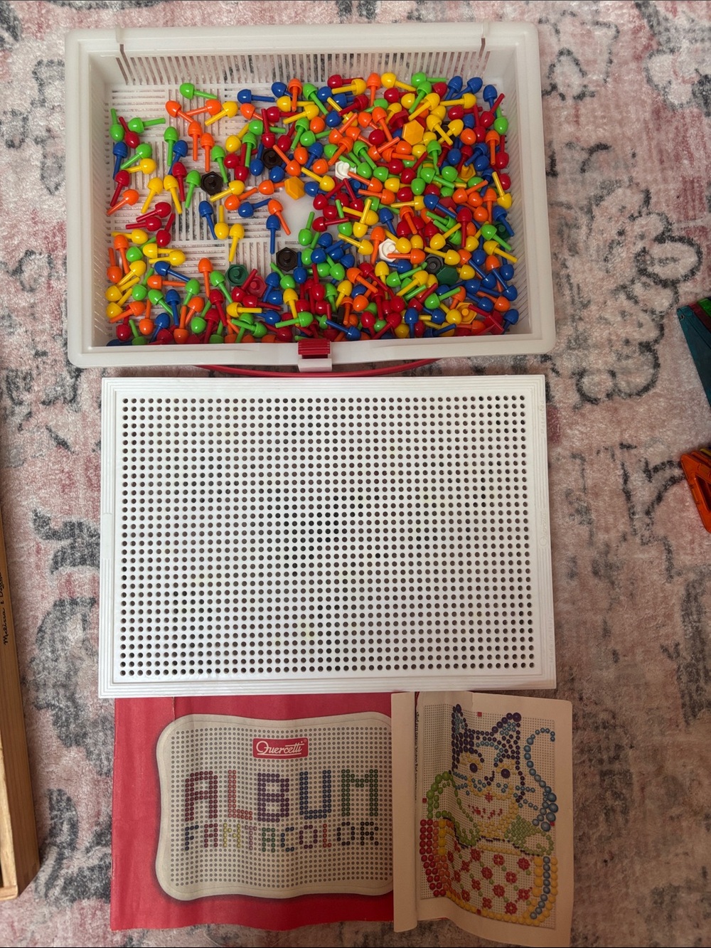 White Pegboard Activity Case with Multicolor Pegs